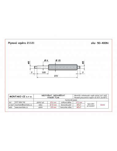 Plynová pružina GF 6/15 - 21121