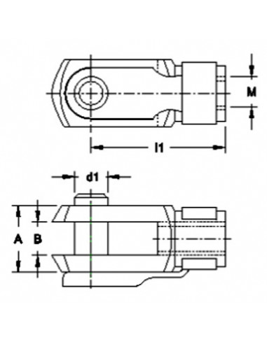 Vidlice s čepem G 10x40-M10  DIN - 212.759