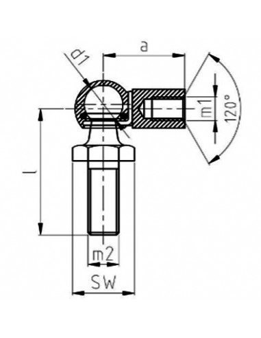 Kulový kloub CS13x25 - M8/M10 - 281.883