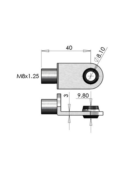 Oko M8 s plastovou vložkou  AL40